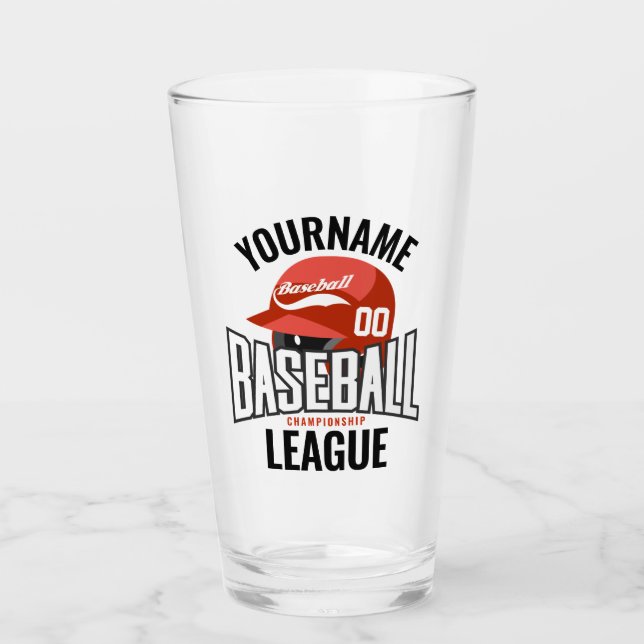 Personalisierter Baseball-Player-NAME-Team-Champ-C Glas (Vorderseite)