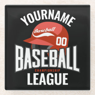Personalisierter Baseball-Player-NAME-Team-Champ-C Glasuntersetzer