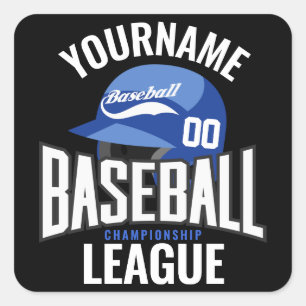 Personalisierter Baseball-Player-NAME-Team-Champ-C Quadratischer Aufkleber