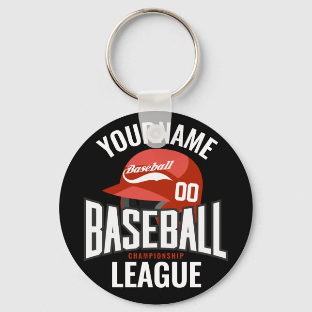 Personalisierter Baseball-Player-NAME-Team-Champ-C Schlüsselanhänger (Vorderseite)