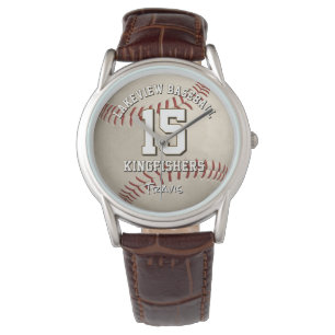 personalisierter Baseball-/Softball-Mannschaftsnam Armbanduhr