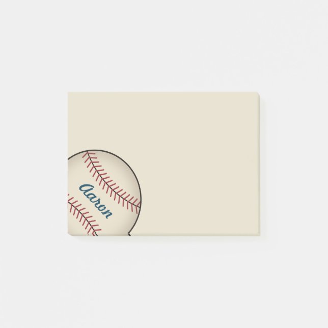 Personalisierter Baseball-Sportposten Es stellt Ge Post-it Klebezettel (Vorderseite)