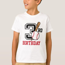 Personalisierter Baseball-T - Shirt 3. Geburtstag