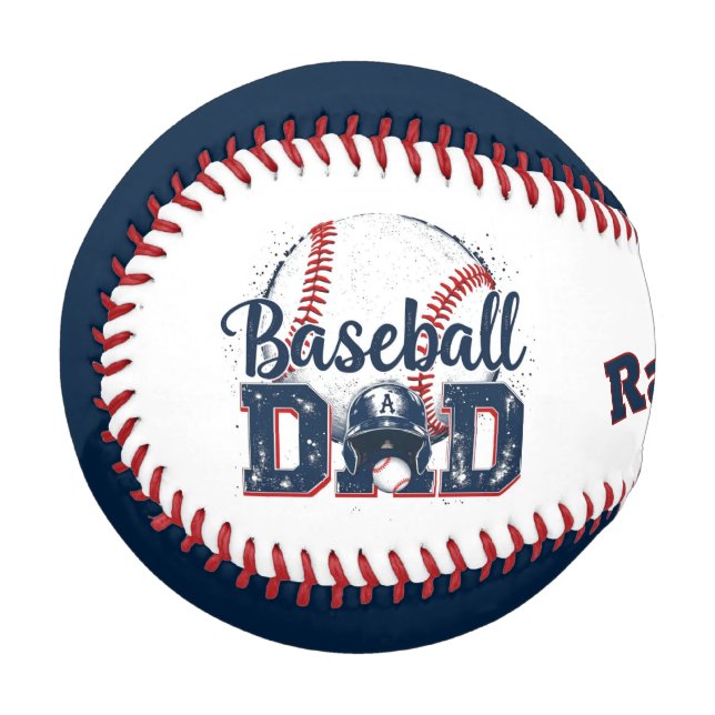 Personalisierter Baseball-Vater Keepake Baseball (Rückseite Rechts)