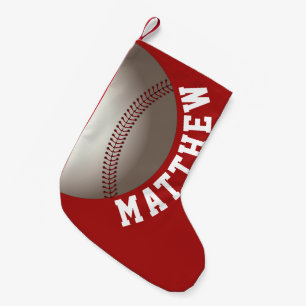 Personalisierter Baseball-Weihnachtsname Kleiner Weihnachtsstrumpf
