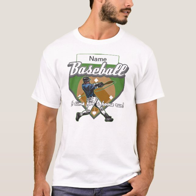 Personalisierter Baseball-Zuhause-Lauf T-Shirt (Vorderseite)
