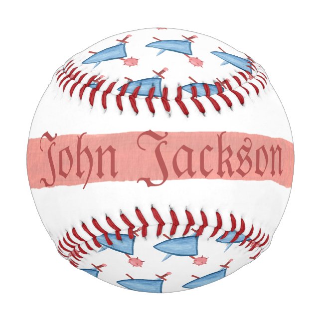 Personalisierter Baseballball mit Ritterschilden Baseball (Vorderseite)