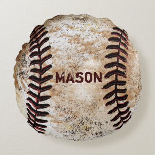 Personalisierter Baseballring-Trägerpilz Rundes Kissen