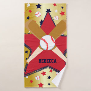 Personalisierter Baseballschläger-Ball und Badehandtuch