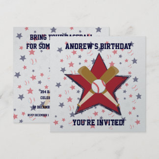 Personalisierter Baseballspieler Geburtstagsparty Einladung