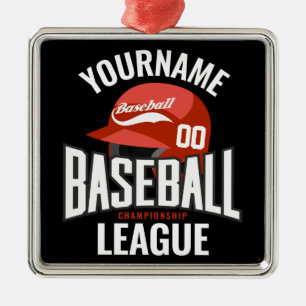 Personalisierter Baseballspieler NAME Team Champ C Ornament Aus Metall