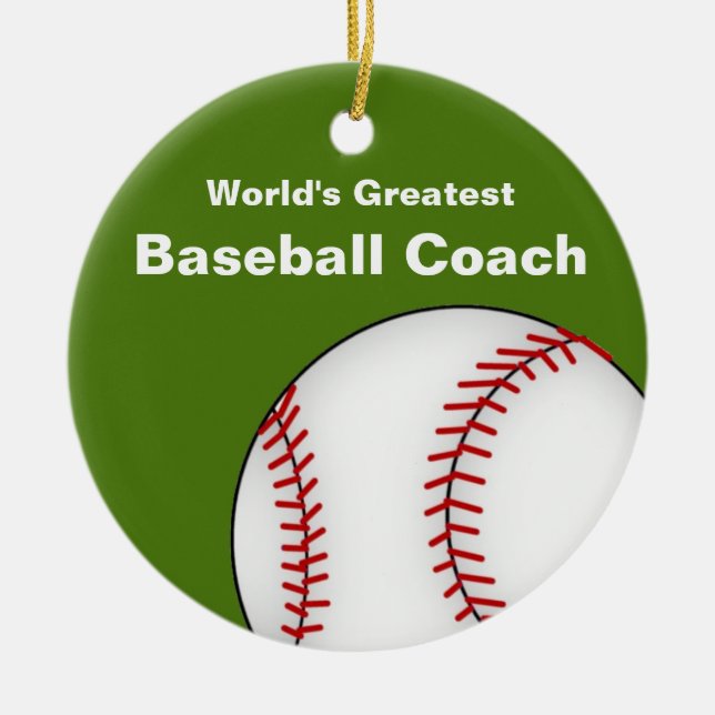 Personalisierter Baseballtrainer Keramikornament (Vorne)