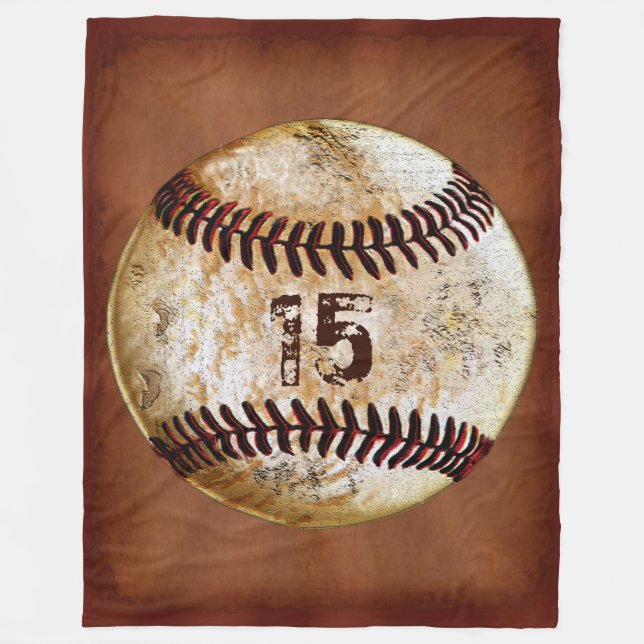 Personalisierter Baseballwirbel, Ihre Nummer Fleecedecke (Vorderseite)