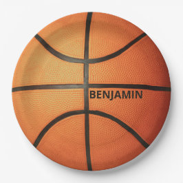Personalisierter Basketball 9" Rundpapier-Teller Pappteller