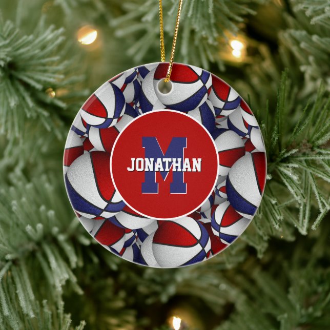 personalisierter Basketball-Basketball Keramik Ornament (Baum)