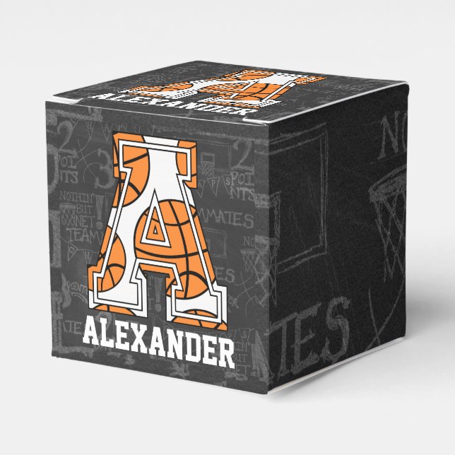 Personalisierter Basketball-Basketballbrief A Geschenkschachtel (Vorderseite)