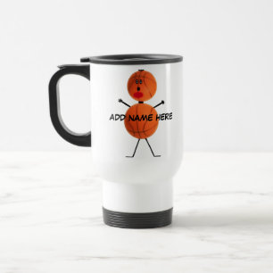 Personalisierter Basketball-Cartoon Reisebecher