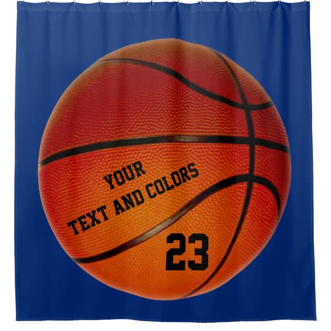 Personalisierter Basketball-Duschvorhang Ihr Text Duschvorhang (Vorderseite)