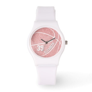 personalisierter Basketball für sportlich-rosa Gir Armbanduhr