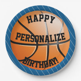Personalisierter Basketball-Glückwunsch zum Geburt Pappteller