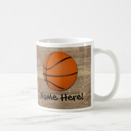 Personalisierter Basketball-Holz-Boden Kaffeetasse