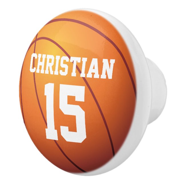 Personalisierter Basketball Keramikknauf (Rechts)