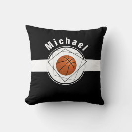 Personalisierter Basketball-Lüfter Schwarz/Weiß kl Kissen