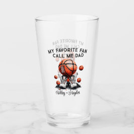 Personalisierter Basketball mit Kindernamen Väter  Glas