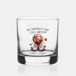 Personalisierter Basketball mit Kindernamen Väter  Whiskyglas