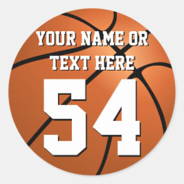 Personalisierter Basketball-Namensschild Runder Aufkleber