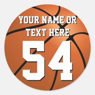 Personalisierter Basketball-Namensschild Runder Aufkleber