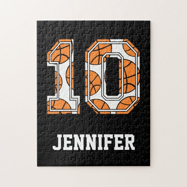 Personalisierter Basketball Nr. 10 (Vertikal)