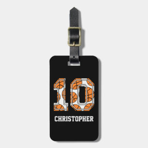Personalisierter Basketball Nr. 10 Gepäckanhänger