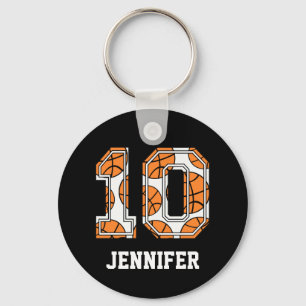 Personalisierter Basketball Nr. 10 Schlüsselanhänger