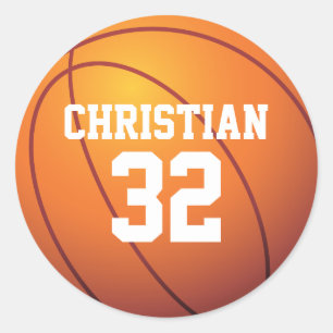 Personalisierter Basketball Runder Aufkleber