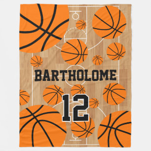 Personalisierter Basketball-Spaß für Jungen Fleecedecke