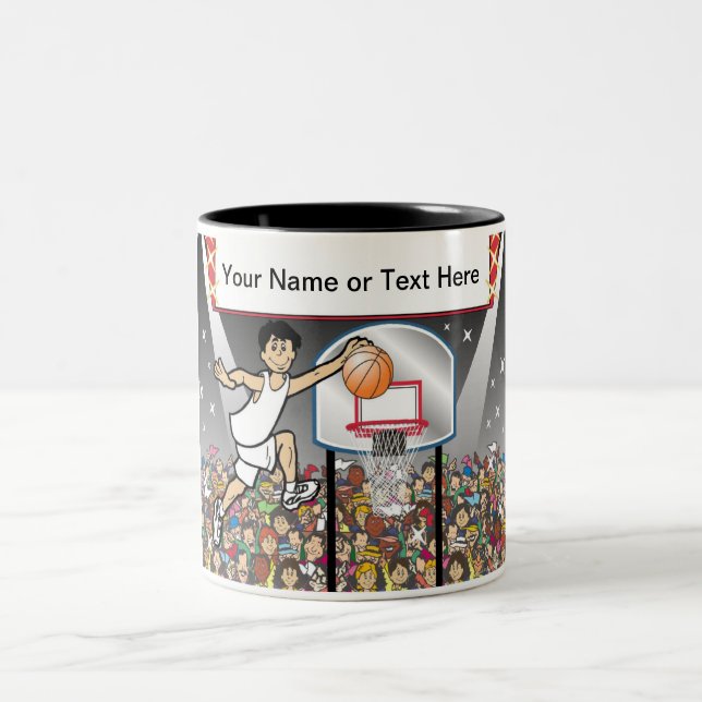 Personalisierter Basketball-Spieler - Männlicher C Zweifarbige Tasse (Mittel)