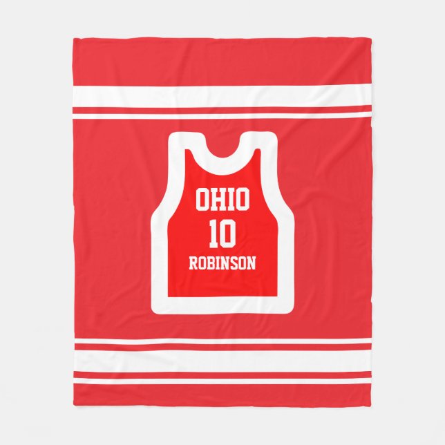 Personalisierter Basketball-T - Shirt Fleecedecke (Vorderseite)