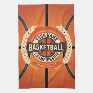 Personalisierter Basketball-Teamspieler, benutzerd Geschirrtuch