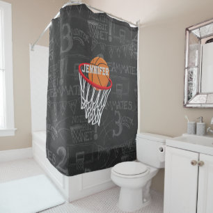Personalisierter Basketball und Basketball Duschvorhang