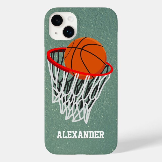 Personalisierter Basketball und Hoop Case-Mate iPhone 14 Plus Hülle (Rückseite)