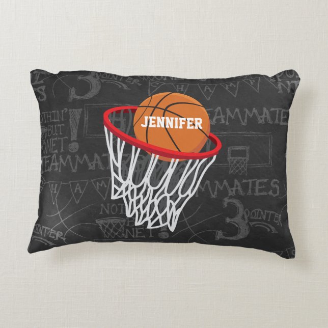 Personalisierter Basketball und Hoop Dekokissen (Rückseite)
