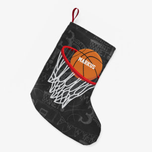 Personalisierter Basketball und Hoop Kleiner Weihnachtsstrumpf