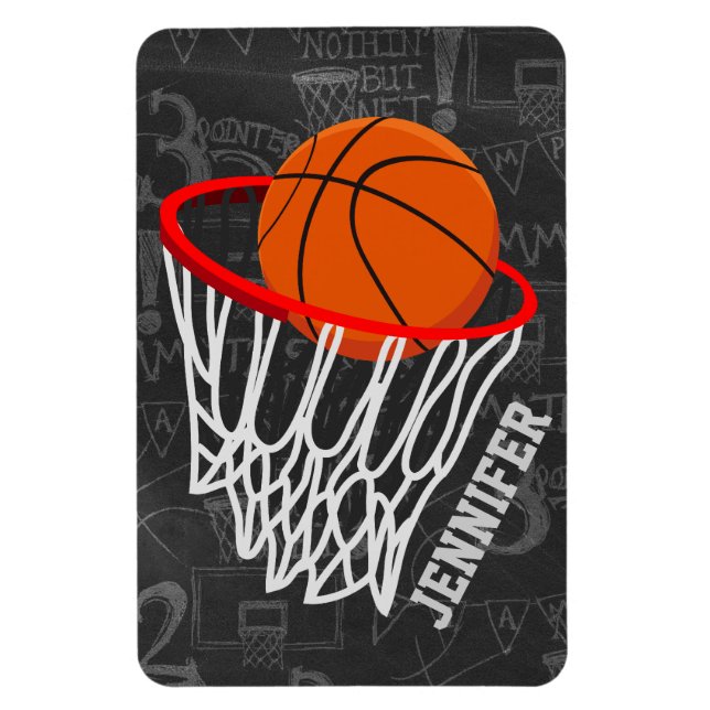 Personalisierter Basketball und Hoop Magnet (Vertikal)