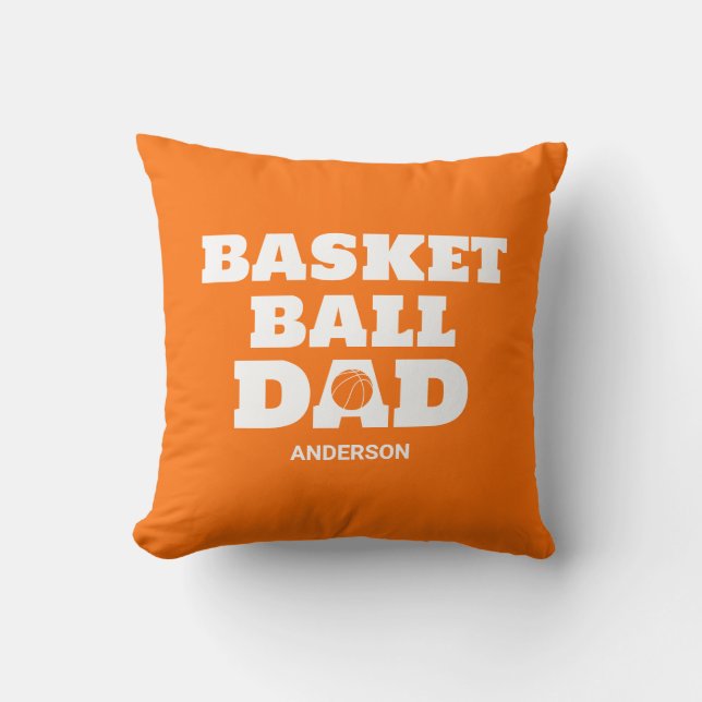 Personalisierter Basketball Vater Vatertag Kissen (Vorderseite)