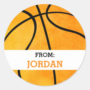 Personalisierter Basketball von Sport-Themen-Party Runder Aufkleber