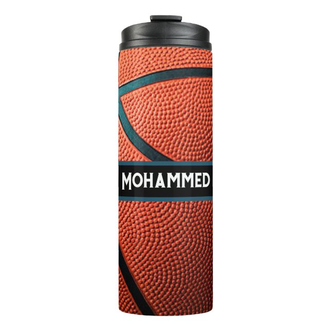 Personalisierter Basketball Wasserflasche Thermosbecher (Vorderseite)