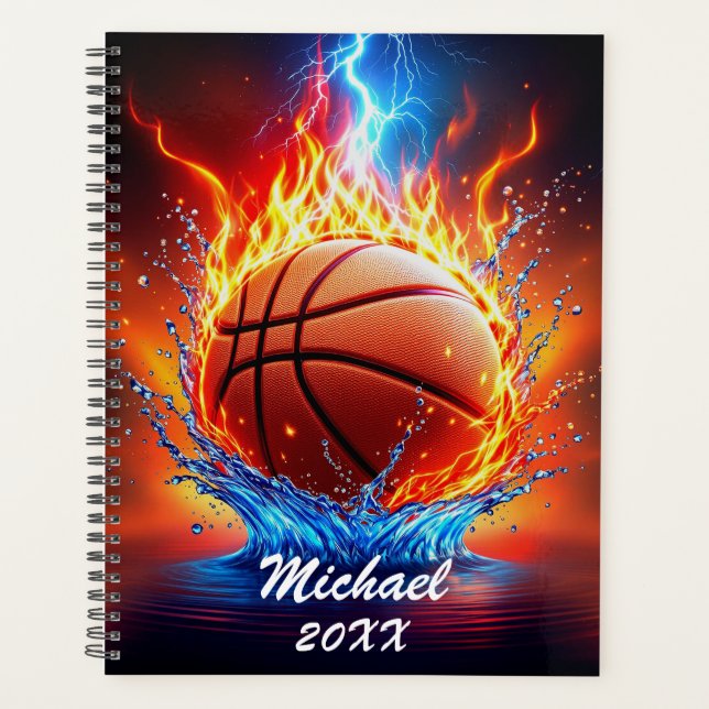 Personalisierter Basketballball auf Feuer und Wass Planer (Vorderseite)