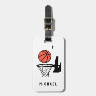 Personalisierter Basketballkorb mit Ball Gepäckanhänger