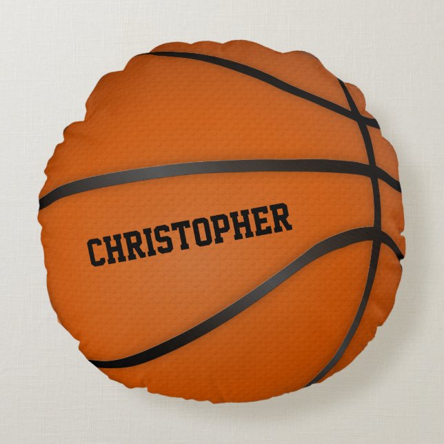 Personalisierter Basketballkreislauf Rundes Kissen (Vorderseite)